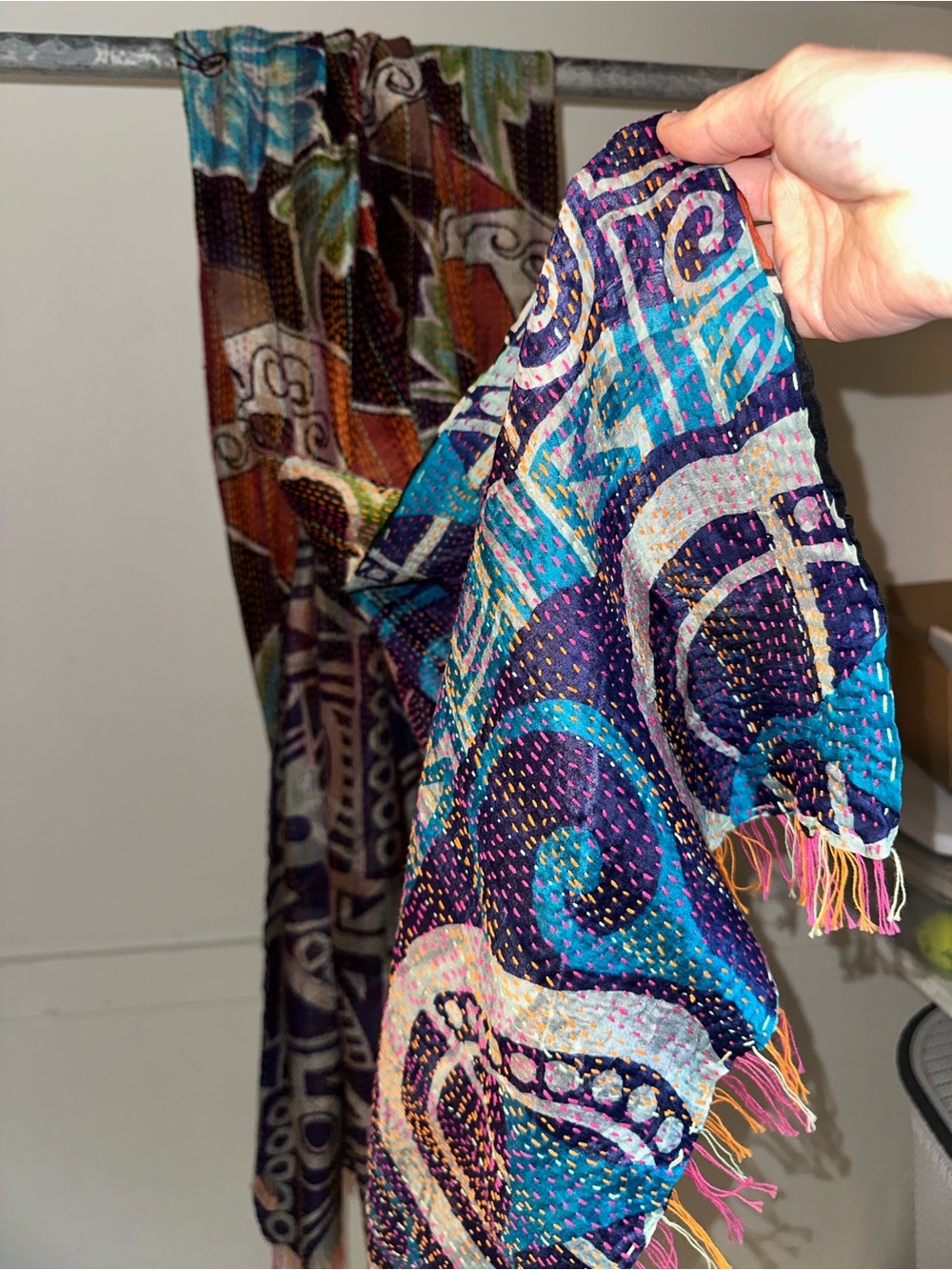100% Silk Bohemian Style Wrap/Scarf Multicolored